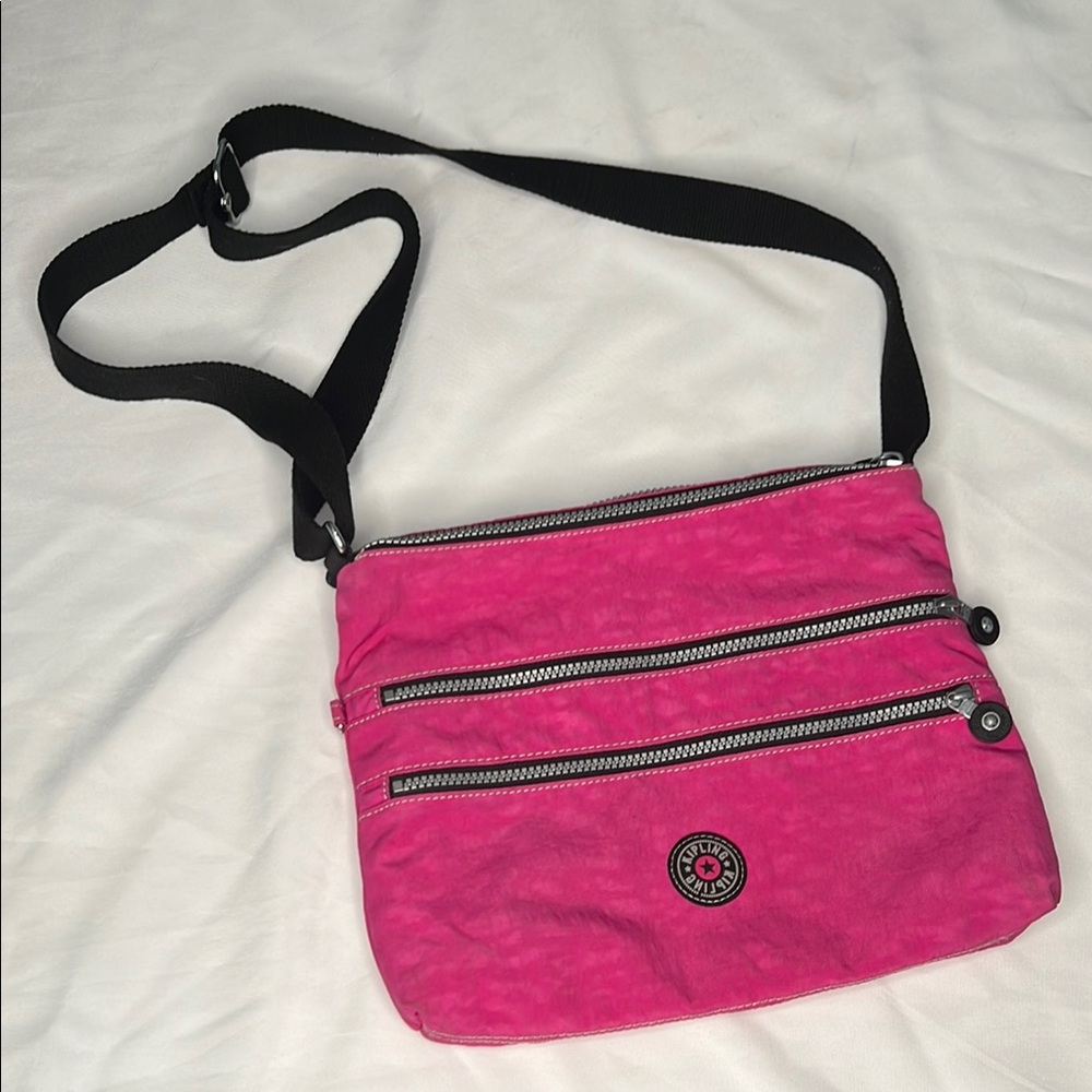 Kipling Alvar Hot Pink Crossbody Bag Shoulder Purse Adjustable Strap Casual